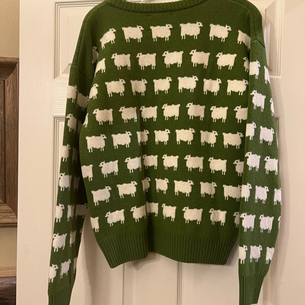 Rowing Blazers Green and White Sheep Sweater